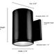 Vegas LED 7 inch Powder Coated Black Outdoor Wall Sconce